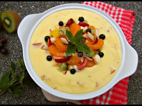 ফ্রুট কাস্টার্ড || Restaurant Style Mixed Fruit Custard Recipe in Bangla || Eggless Custard