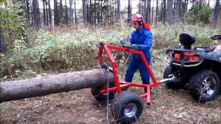 Квадроцикл - лесовоз, мини прицеп для перевозки бревен