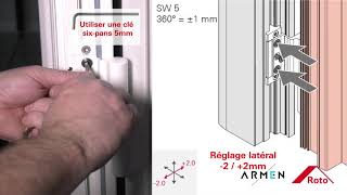 ARMEN  Reglage des paumelles de portes d'entrée PVC