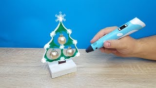 3D PEN | How to Draw and decorate a christmas tree