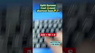 Split screen cool 😎 excel shortcut keys
