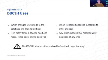 Liquibase 4.27.0: DATABASECHANGELOGHISTORY (DBCLH)