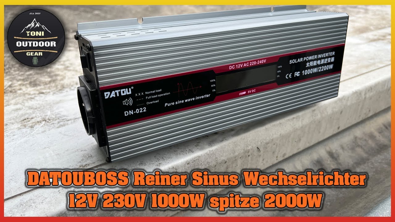 DATOUBOSS Reiner Sinus Wechselrichter 12V 230V 1000W sp. 2200W