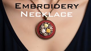 DIY Embroidered Necklace Using Scrap Fabric | Handmade Jewelry with Mini Floral Embroidery screenshot 5