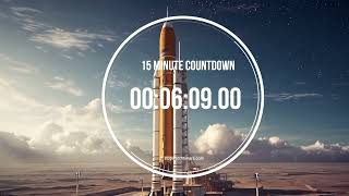 Retro Space Rocket Countdown - 15 Minute Timer