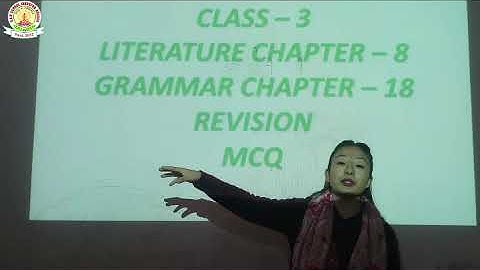 DAV SCHOOL TUTORIALS CLASS 3 ENGLISH CHAPTER 8 GRAMMAR CHAPTER 18 REVISION MCQ BY SUSHMITA MISS