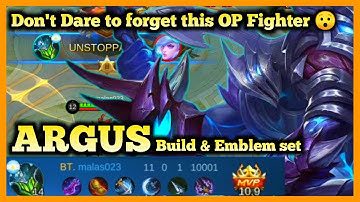ARGUS BEST BUILD, ARGUS MOBILE LEGENDS, ARGUS GAMEPLAY, ARGUS HYPER CARRY META, 2020 MLBB, SEASON 18