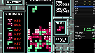 Tetris (NES) -- 100 Lines, Level 0 Start Speedrun, 7:04