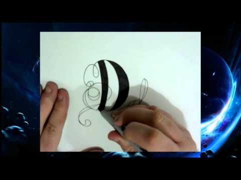 Calligraphy for beginners [HD] Sharpie Art - letter D -