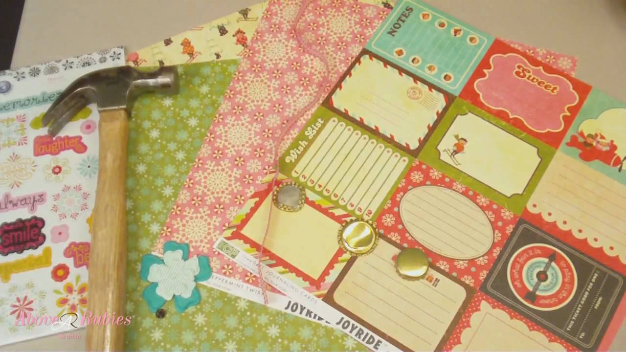 How to make Bottle Cap Embellishments - Scrapbook Layout ...