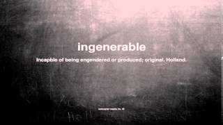 What Does Ingenerable Mean