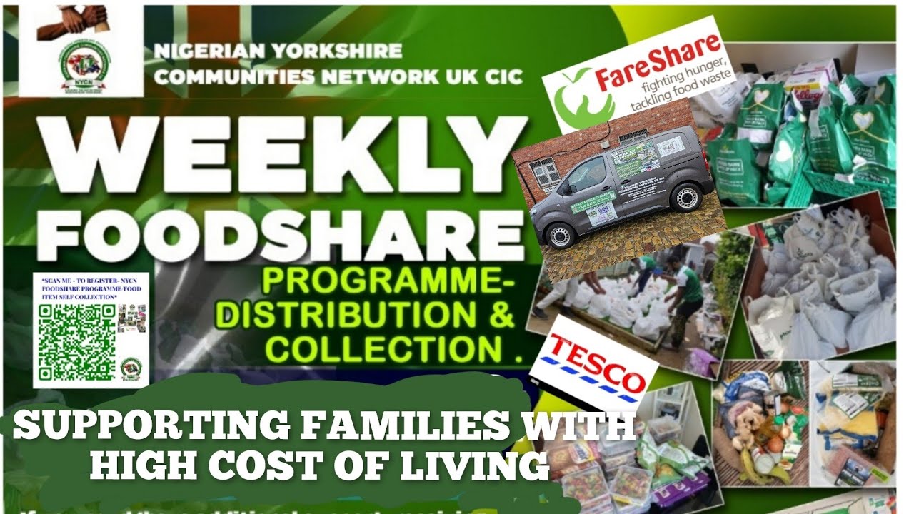 NIGERIAN YORKSHIRE COMMUNITIES NETWORK FOODSHARE PROGRAMME FOOD PARCEL DISTRIBUTION@HAREHILLS LEEDS