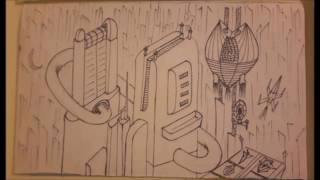 Futuristic City Line Drawing - Speed Drawing - Odyssey Arts