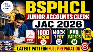 BSPHCL Junior Accounts Clerk 2026 PDF eBook | 1000 MCQs + Mock Test + PYQ #GovernmentJobs