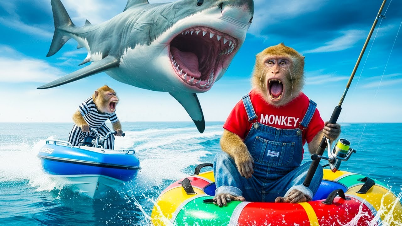 Coco Monkey Under Shark Attack 🦈 | Bon Bon Monkey’s Evil Plan 😈🐒