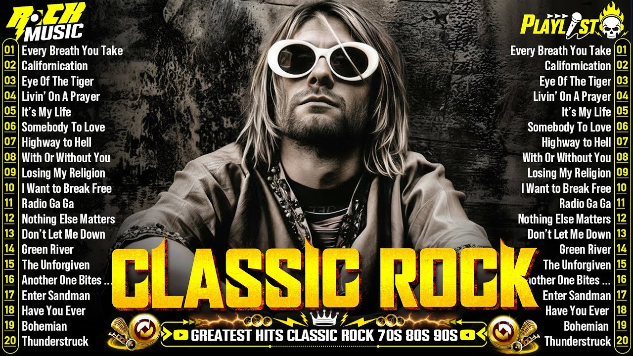 Classic Rock Songs 70s 80s 90s Full Album 🎶 Nirvana, Guns N' Roses, AC/DC, Bon Jovi, Metallica, U2