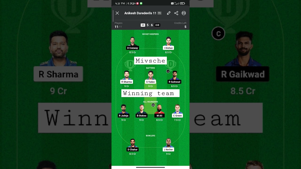 100%winning team dream11