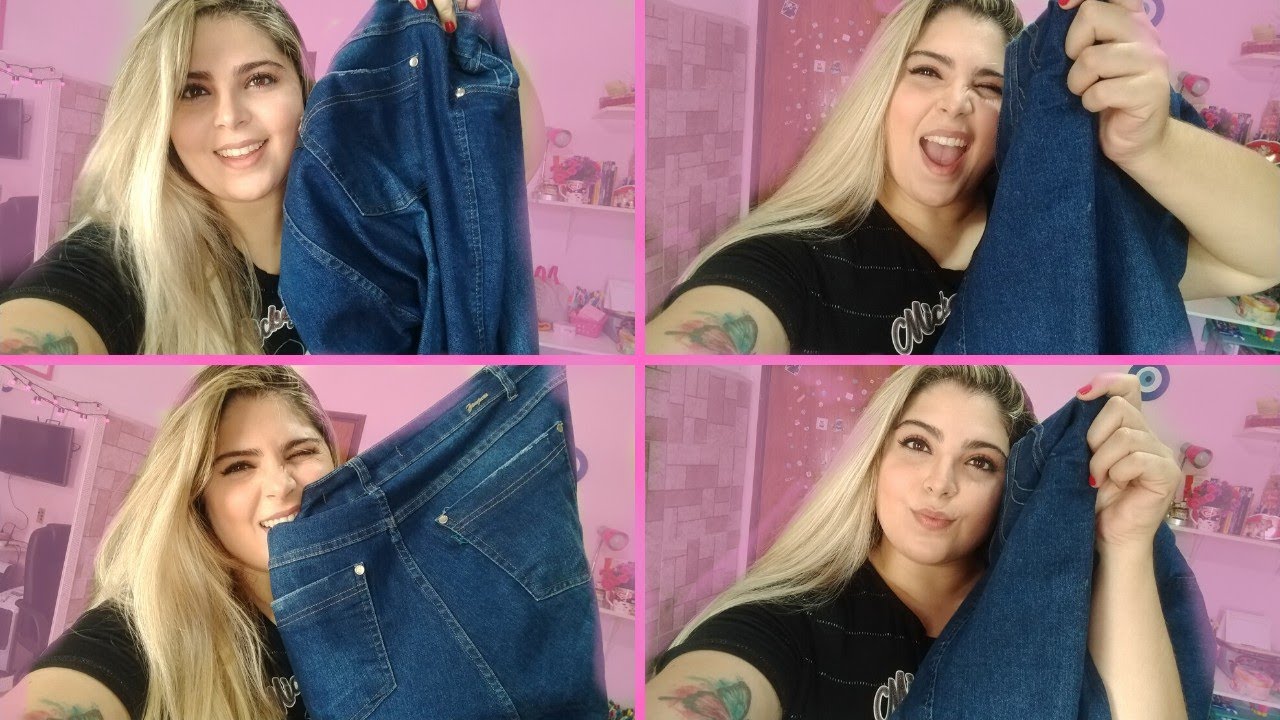 look plus size calça jeans