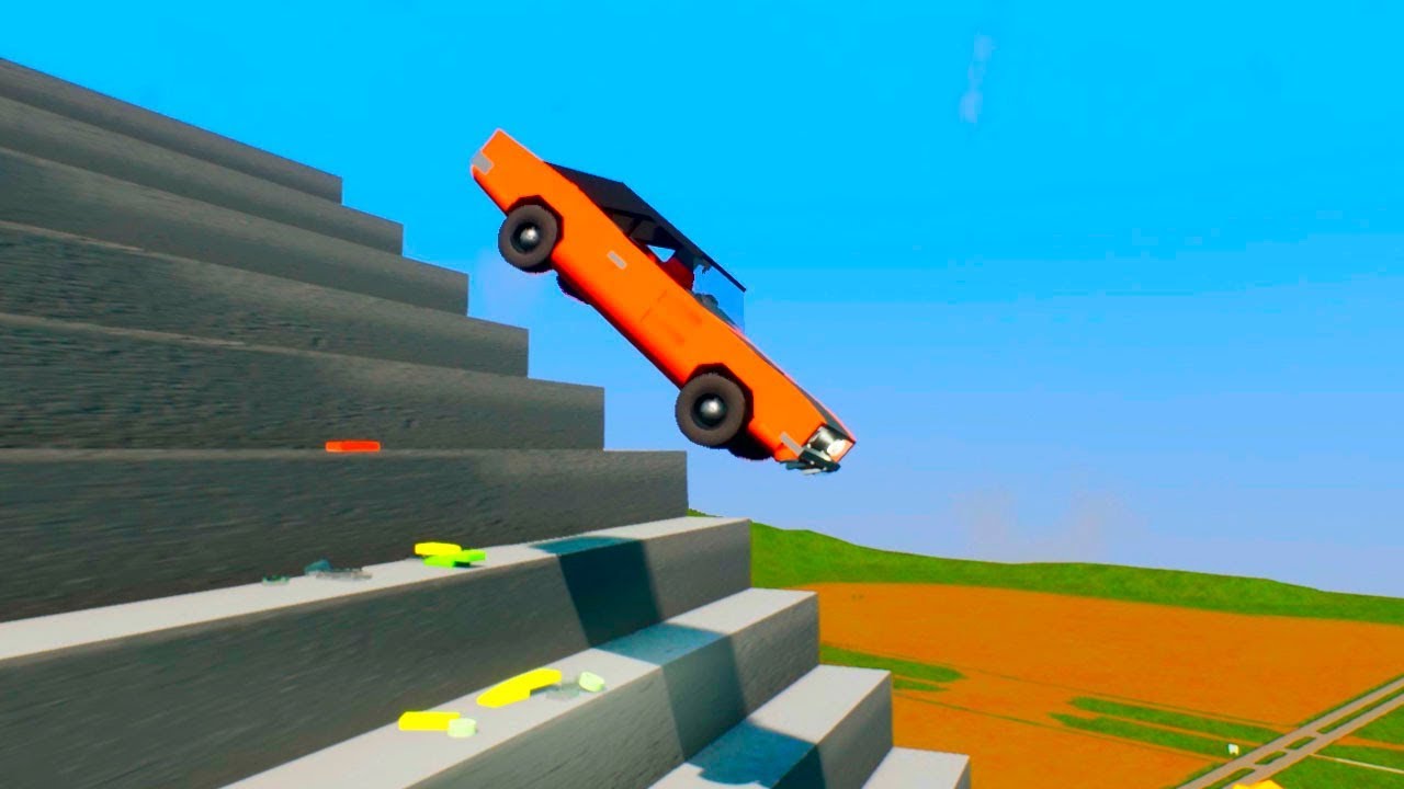 Lego Car Stairs Jumps Down Brig Rigs YouTube