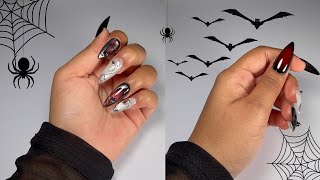 ASMR Blood, Velvet, and Vibes 🩸 🖤 | nail tutorial, Soft Gel , nail art screenshot 3