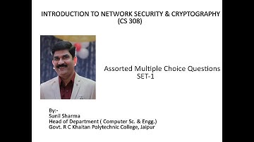 MCQ SET-1 CRYPTOGRAPHY  BY SUNIL SHARMA
