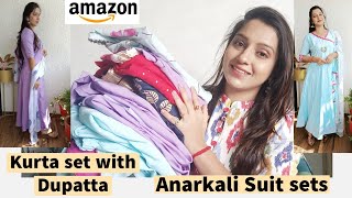 Amazon Suit Sets Kurta Sets With Dupatta Haul Anarkali Kurta Sets Amazon Trending Outfits