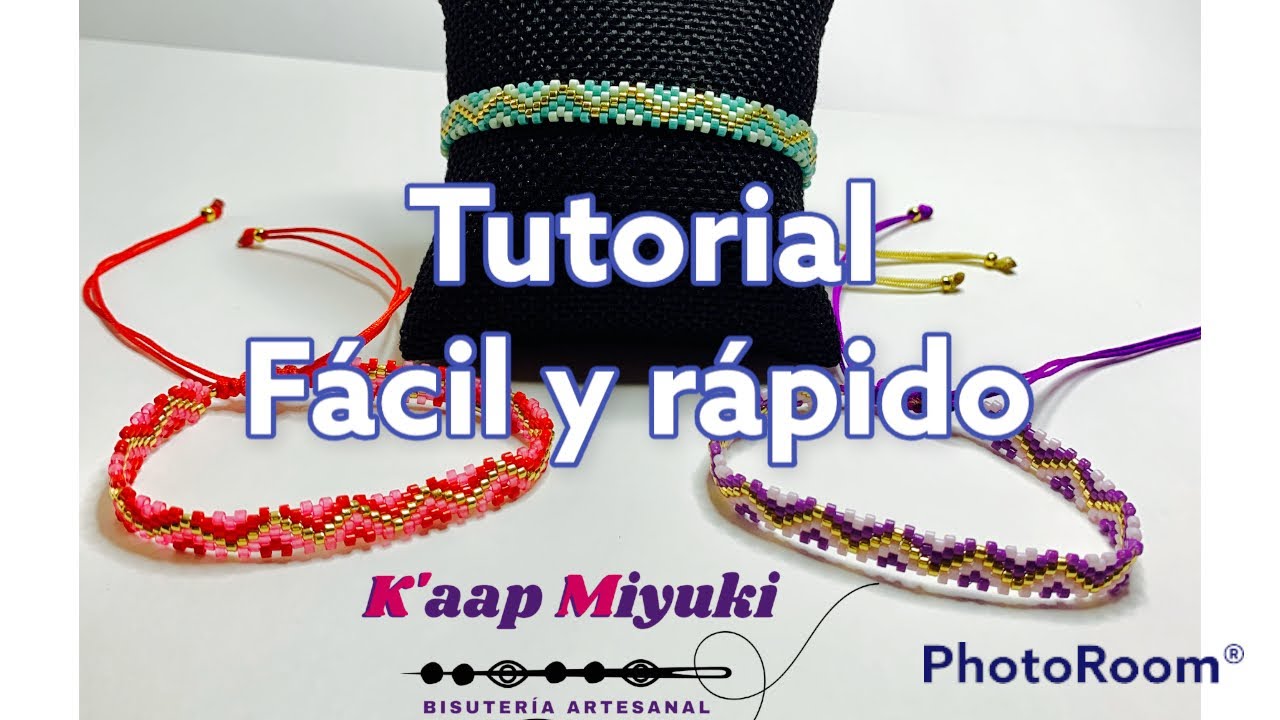 Fácil y rápida 💙 Tutorial pulsera miyuki . Técnica peyote