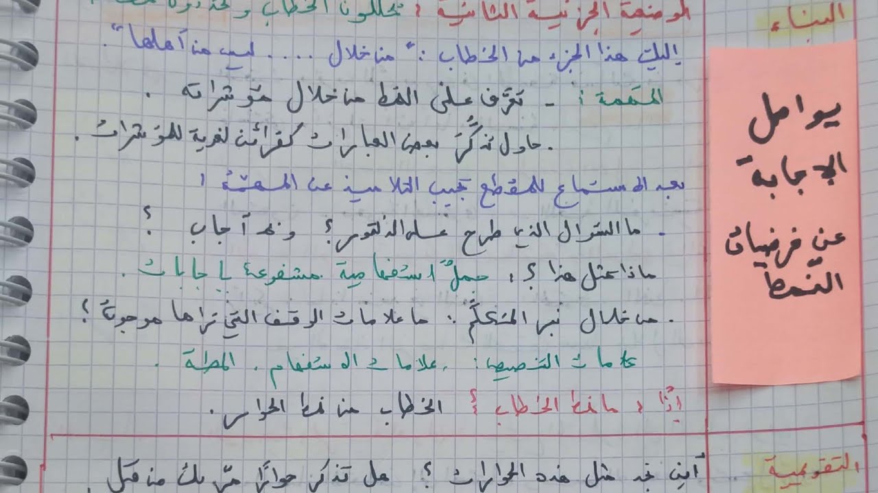 تحضيرات المقطع الخامس كاملة #الرابعةالمتوسّطة /محمد أبوشاكر لعبودي