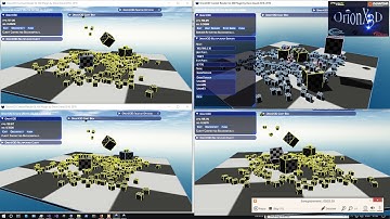 OrionX3D Multiplayer Test 2 + Newton Dynamics - 204 objects.