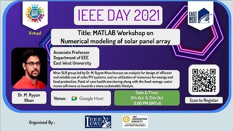 Day 2 of Matlab Workshop on Numerical Modeling of Solar Panel Array