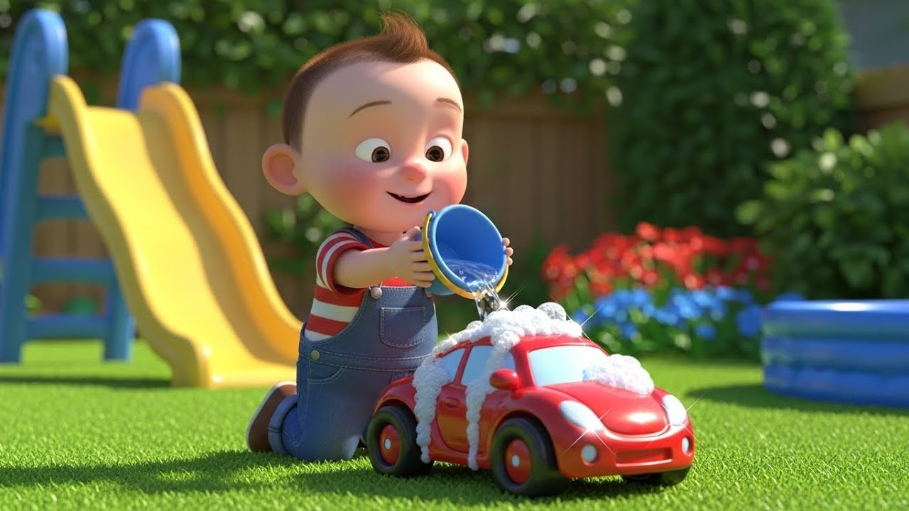 Sparkling Baby Car Wash 🚗🎵 | Sing, Clean & Play Rhyme for Kids, Toddlers & Preschool