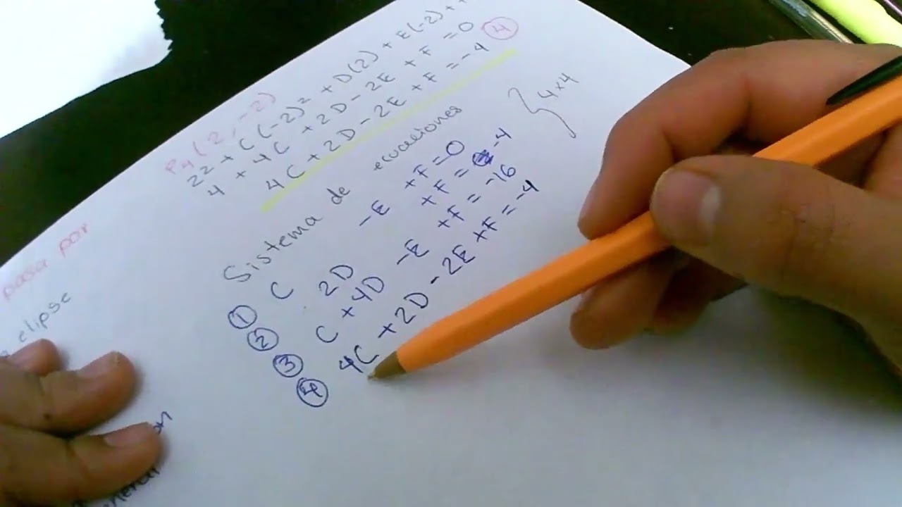 Ecuación de la elipse que pasa por cuatro puntos