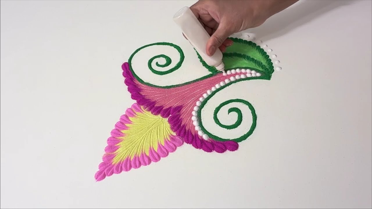 Beautiful Rangoli Design #rangoli #trending #video #creative #satisfying #art #colors #viral #fyp