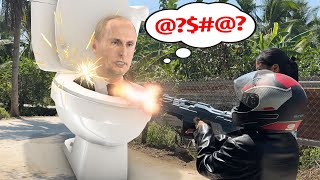 How to Fight skibidi President toilet in real life #skibiditoilet #dafugboom