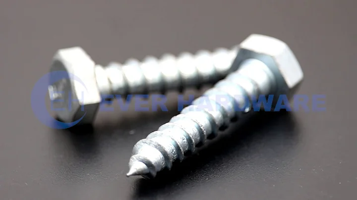 Hex Head Wood Screws With White Zinc Plated Self Tapping Lag Bolts Steel Hexagon Fasteners Tip End H