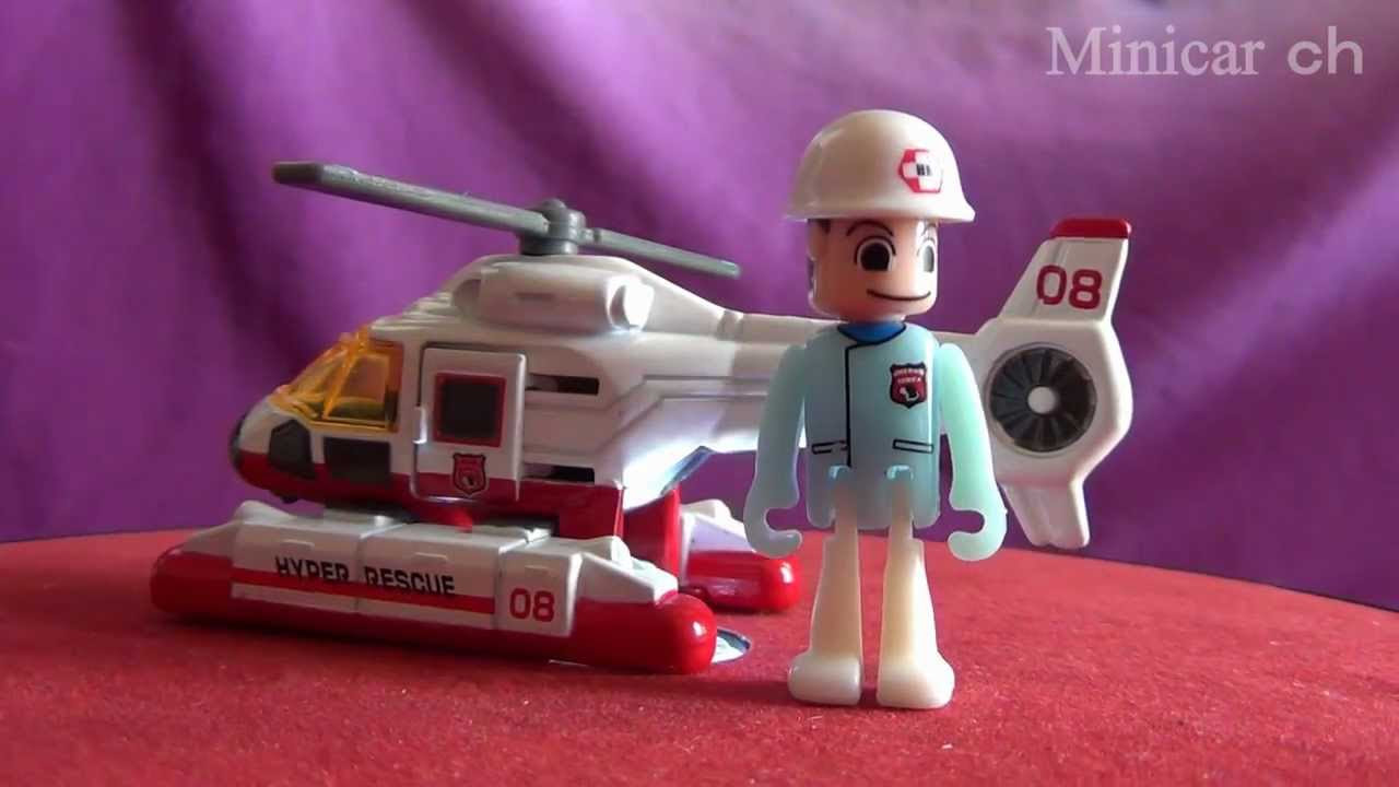 トミカ ハイパーレスキュー HR08 機動救急ヘリ - YouTube