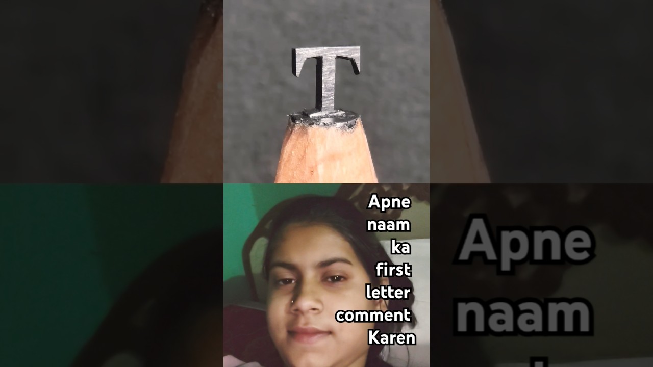 Pencil Carving Art. Fancy letter Design 