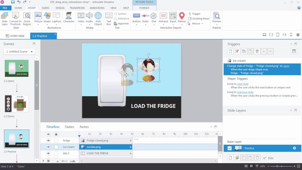 Articulate Storyline 360 Create A Drag And Drop Interaction With Triggers Youtube