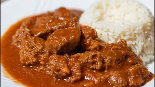 Сочный гуляш с рисом