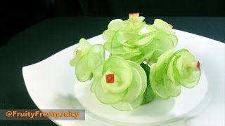 The Art In Cuber Rose Garnish - Fruit & Vegetable Carving Flower Tutorial
