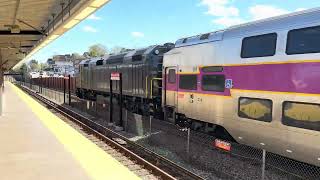 MBTA Commuter Rail Dark F40 1072 Leads Train 1069 to Greenbush at Wollaston