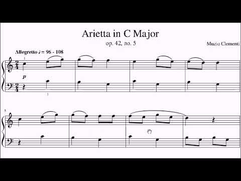 ABRSM Piano 2027-2028 Grade 1 A6 Clementi Arietta in C Op.42 No.5 Sheet Music