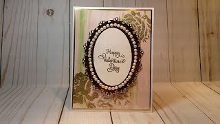 Stencil And Watercolor Background Valentine's Day Card Process