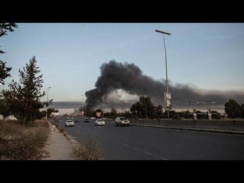 قوات حفتر تقصف مطار معيتيقة الدولي شرقي طرابلس🇱🇾