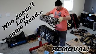 Supra Rebuild Series 7  Head Studs, Head Removal, Valve Train Removal & Crank fun