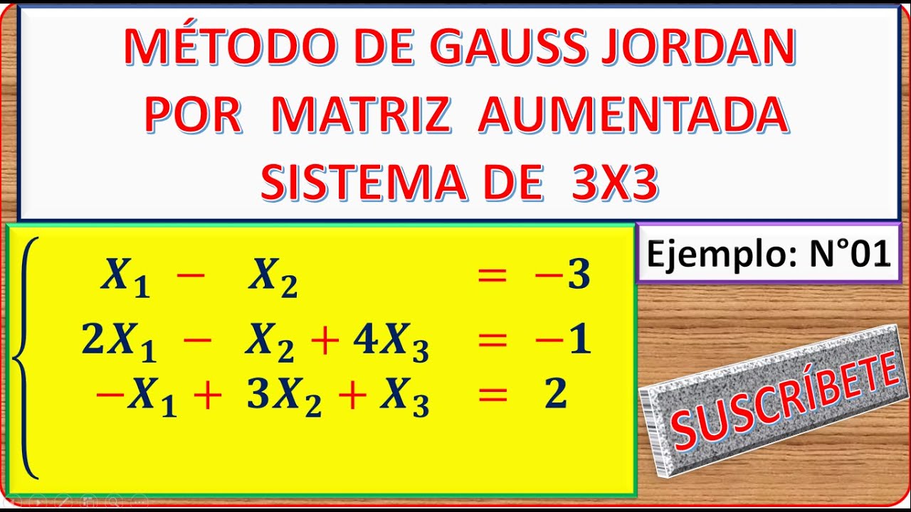 SOLUCIÓN DE UN SISTEMA  DE 3X3 METODO DE GAUSS (MATRIZ ESCALONADA) | Ejemplo n°01