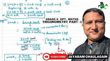 Video 1 : Grade 10 Opt. Math : Trigonometry Part-1 Multiple & Submultiple Angles