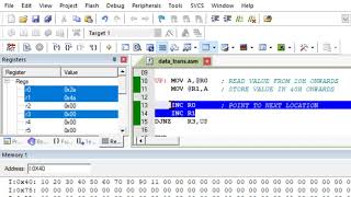 8051 Assembly language program: data transfer