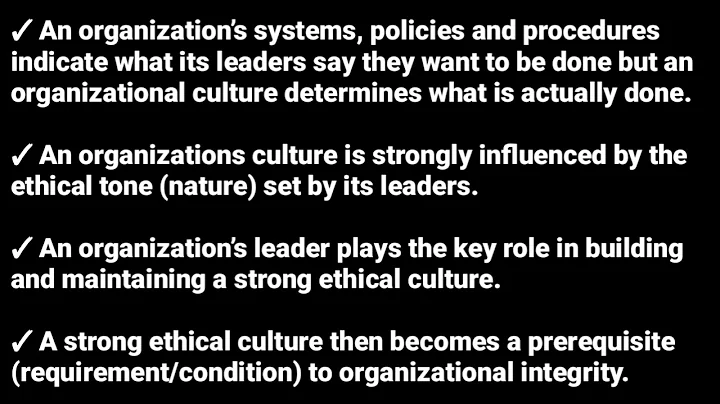 Organization integrity system (topic 6 Business Ethics @NAISHAACADEMY )