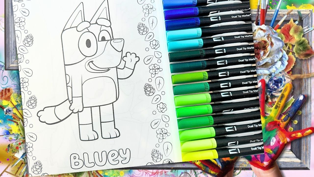 🌈 DRAW & LISTEN | BLUEY Coloring & Storytelling💙 - YouTube